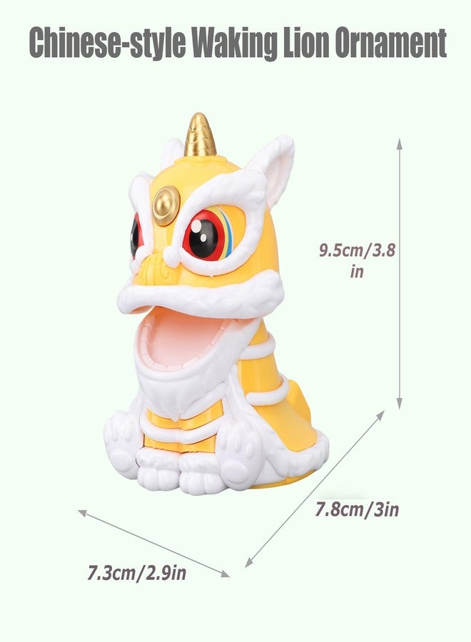 Jerliflyer Solar Powered Dancing Lion Ornament,Chinese New Year Lucky Dancing Lion Toy for Home Decoration and Car Interior Accessories(Yellow) - Image 2